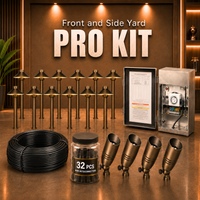 Complete Brass Landscape Lighting Kit: Spotlights, Path Lights, Transformer, Wire & All Required Components