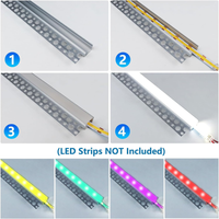 Outdoor Landscape Lighting LED 12V Low Voltage AC04 Plaster-In Drywall Trimless Track Aluminum Channel 3.3FT/1M For Max 13mm LED Strip Lights Pack of 6