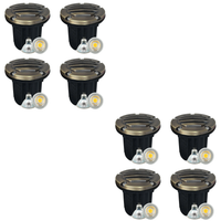 UNB06 4x/8x/12x Package Cast Brass 12V Low Voltage Round Grill LED In-Ground Well Light IP65 Waterproof with 5W 3000K Bulb