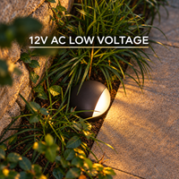 UNAL03 5W 3000K 150LM Bronze Aluminum Half-Moon LED Surface Mount Well Light – 12V Low Voltage Landscape Lighting