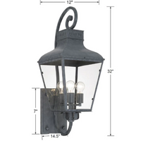 Dumont 3 Light Outdoor Sconce 12