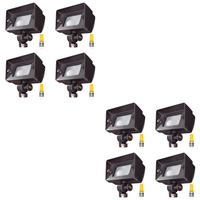 Outdoor Landscape Lighting LED 12V Low Voltage FPB01 4x/8x/12x Package Brass Rectangular LED Directional Floodlight Adjustable Lighting 12V Low Voltage 3W 3000K Bulb 8 Pack Dark Brass