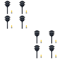 Outdoor Landscape Lighting LED 12V Low Voltage CDPA72 4x/8x/12x Package Black 12V AC/DC Aluminum 12V Low Voltage Landscape Lighting 3 Tier Pagoda Path Light 3W 3000K G4 Bulb 8 Pack Black