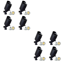 Outdoor Landscape Lighting LED 12V Low Voltage SPB05 4x/8x/12x Package LED Landscape 12V Low Voltage Brass Spotlight Adjustable Hood Outdoor Lighting with MR16 5W 3000K Bulb Dark Brass 8 Pack