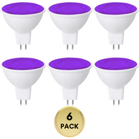 MR16 6-Pack 5W Colored LED Light Bulb, Energy Saving 12V Outdoor Holiday and Party Lighting