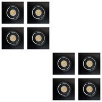 Outdoor Landscape Lighting LED 12V Low Voltage CB06 4x/8x/12x Package 1.5W DC12V Low Voltage Dimmable Recessed Square Cast Aluminum LED Puck Light Cabinet Downlighting 3000K or 5000K Black 8 Pack