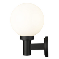 Laurent Outdoor Wall Sconce Light 1 E26 Medium Base Light Bulb Socket Outdoor Marine Grade Aluminum and Glass 9