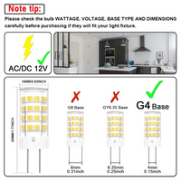 G4 Bi Pin LED Cápsula 12V Bombilla Luz de bajo consumo IP65 Impermeable 