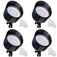 Outdoor Landscape Lighting LED 12V Low Voltage SPB07 4x/8x/12x Brass 12V Outdoor Flood Light Low Voltage LED Landscape Lighting with PAR36 10W 160° 3000K Bulb 4 Pack Black Brass