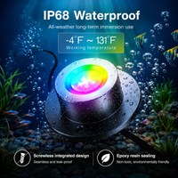 ULBA05 Aluminum Underwater Landscape 12-24V AC/DC 3W RGB+Warm White Integrated Color-changing Fountain Light Pond Lighting IP68 with Remote Control and Transformer Included
