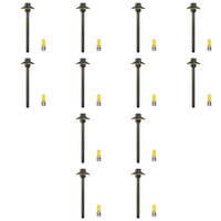 Outdoor Landscape Lighting LED 12V Low Voltage PLB30 4x/8x/12x Package Outdoor Garden Mushroom Pathway Light | 12V Low Voltage Brass Path Light with G4 3W 3000K Bulb Black Brass 12 Pack