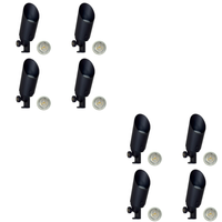 Outdoor Landscape Lighting LED 12V Low Voltage SPB11 4x/8x/12x Package 12V Low Voltage Small Directional Bullet Light Outdoor Landscape Brass Spotlight With 2.5W 3000K Bulb Dark Brass 8 Pack