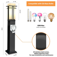 CPLA10 Outdoor Aluminum Post Mounted Lantern Light with 40