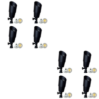 Outdoor Landscape Lighting LED 12V Low Voltage SPB01 4x/8x/12x Package 12V Low Voltage Directional Brass Spot Light Outdoor Landscape Lighting with 5W 3000K Bulb Black Brass 8 Pack