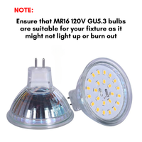 4-Pack MR16 5W 110V-130V GU5.3 LED Bulbs Dimmable Energy Saving Light 120 Degree Beam Angle 120V Line Voltage