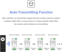 4-Zone RF 2.4GHz Dual White Wireless Remote Kit Tuya-Compatible for CCT Control DC5V-24V LED Strip 5050 SMD FCOB COB CCT