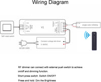 DC5V-36V 8A LED Low Voltage Controller with Wireless RF Remote, Sensitive Touch Slide Controller, No Flicker, ON/OFF Kit for LED Strip Light