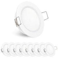CBA10 8 Pack 2.5W Round Recessed Cast Aluminum Cabinet Light Energy Saving Dimmable LED Downlighting