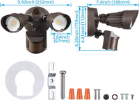 MLW2 Impermeable 20W LED Luces de inundación de seguridad para exteriores con sensor de movimiento