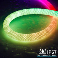 SLNR02 Dotless Dream Color Nylon Neon RGBIC LED Strip Light DC 12V IP67 Outdoor Rated Dimmable Low Voltage Rope Light