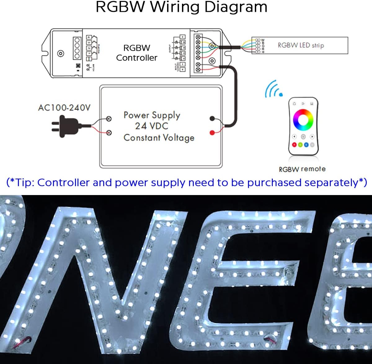 Discable For Light SL12 Bendable Strip Light RGB+6000K Daylight 4-in-1 5050 3.66W/ft 12mm