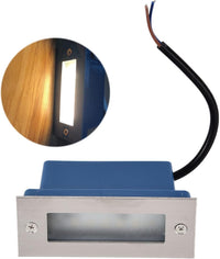 STSH01 Line Voltage 120V Outdoor Recessed Brick Wall Light 3W 3000K Warm White Integrated LED Step/Stair Lighting Fixture