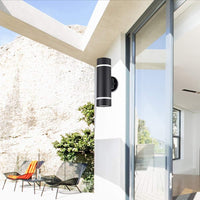 SCSH01 120V Line Voltage LED Stainless Steel Cylinder Up Down Light 2 Directional Sconce Lighting Medium Base Sockets