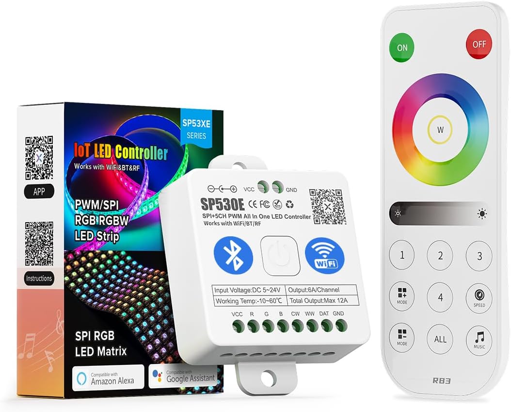 Addressable Led Controller SP530E Smart Wi-Fi and Bluetooth RGB Addressable LED Controller Compat