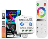 SP530E Smart Wi-Fi and Bluetooth RGB Addressable LED Controller Compatible with Alexa and Google Assistant, Support WS2811, WS2812B, WS2815, SK6812 and More