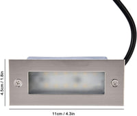 STSH01 Line Voltage 120V Outdoor Recessed Brick Wall Light 3W 3000K Warm White Integrated LED Step/Stair Lighting Fixture