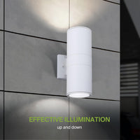 SCSH02 120V Line Voltage LED Aluminum Cylinder Up Down Light 2 Directional Sconce Lighting Medium Base Sockets