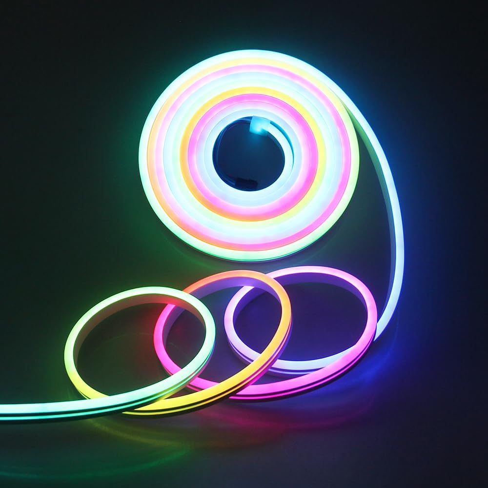 SLNR04 DC 12V/24V 2.7W/ft Dotless Color Neon RGB+IC LED Strip Light In