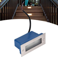 STSH01 Line Voltage 120V Outdoor Recessed Brick Wall Light 3W 3000K Warm White Integrated LED Step/Stair Lighting Fixture