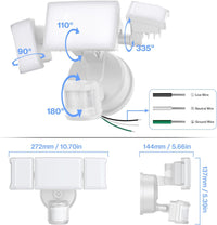65W Wired Smart Wi-Fi Outdoor LED Flood Light, 120V 2700K-6500K Tunable Security Light 6500LM, IP65 Compatible with Alexa/Google Home