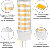 6-Pack 6W G4 12V AC/DC 2700K 600LM Non-Dimmable SMD Bi Pin LED Capsule Bulb Energy Efficient Light Package
