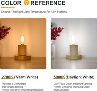 E12 4W Filament 12V AC/DC Candelabra and Small Base Package Low Voltage LED Light Bulbs Dimmable Energy Saving Light Bulb