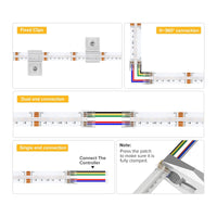 SLD09 Dotless Linear LED RGBCCT Color Changing and Tunable White 5.5W/ft COB Strip Lights IP20/IP67 Low Voltage DC24V Tape Light