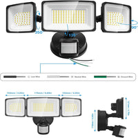 100W Wired Smart 2.4GHz Wi-Fi Outdoor LED Flood Light, 120V 2700K-6500K Tunable Motion-Sensor Security Light 9000LM, IP65 Compatible with Alexa/Google Home