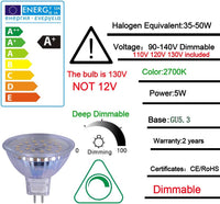 CE y RoHS ligeros impermeables ahorros de energía de Dimmable de los bulbos LED de MR16 5W certificados