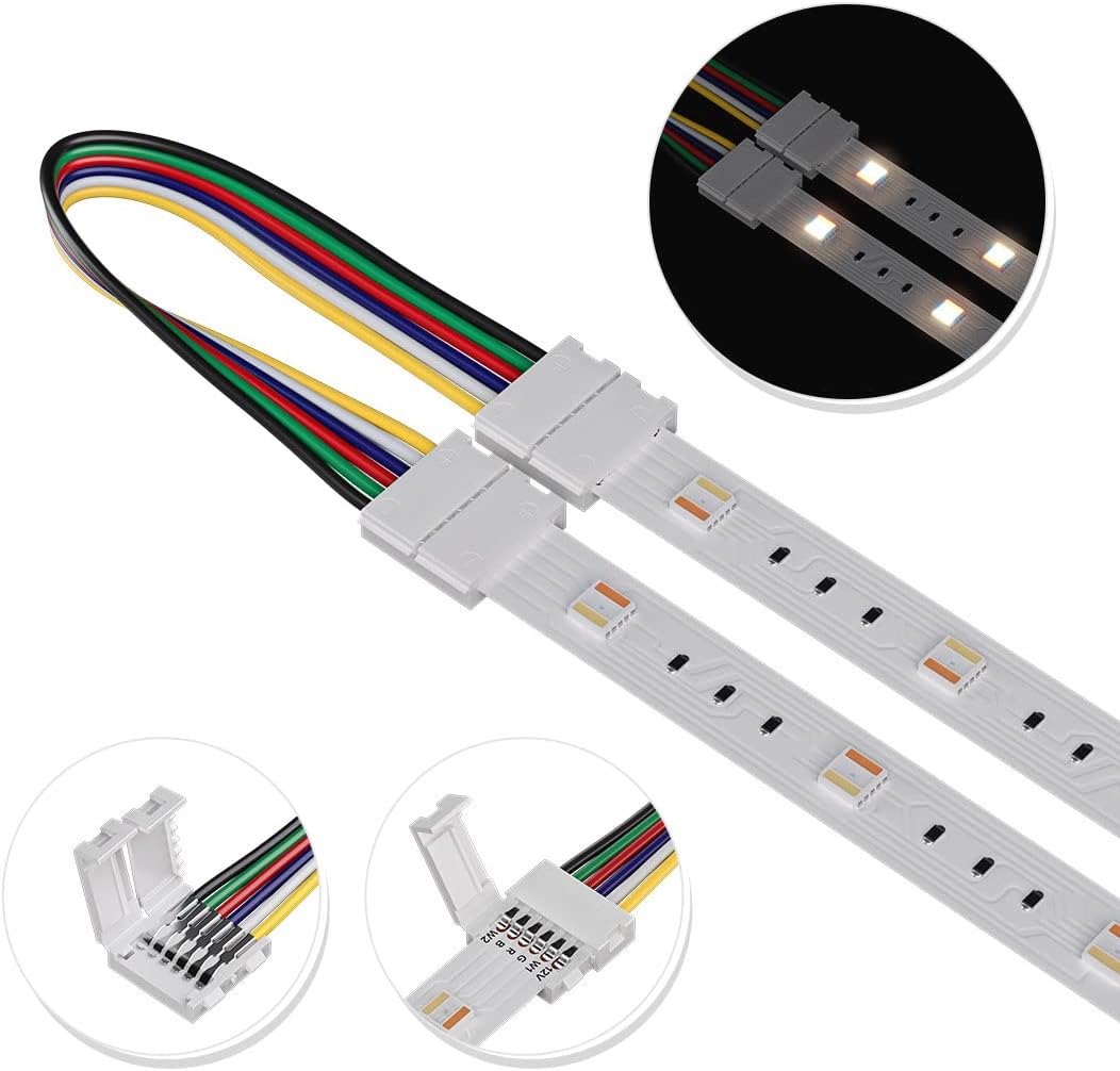 6pin Rgbwc Connector 5-Pack SL 6-Pin Low-Voltage for RGBCCT SMD Dotless Strip Light Connect