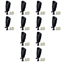 Outdoor Landscape Lighting LED 12V Low Voltage SPB01 4x/8x/12x Package 12V Low Voltage Directional Brass Spot Light Outdoor Landscape Lighting with 5W 3000K Bulb Black Brass 12 Pack