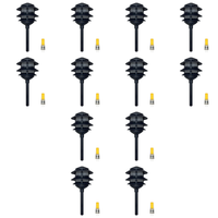 Outdoor Landscape Lighting LED 12V Low Voltage CDPA72 4x/8x/12x Package Black 12V AC/DC Aluminum 12V Low Voltage Landscape Lighting 3 Tier Pagoda Path Light 3W 3000K G4 Bulb 12 Pack Black