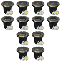 UNB06 4x/8x/12x Package Cast Brass 12V Low Voltage Round Grill LED In-Ground Well Light IP65 Waterproof with 5W 3000K Bulb