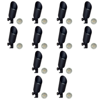 Outdoor Landscape Lighting LED 12V Low Voltage SPB11 4x/8x/12x Package 12V Low Voltage Small Directional Bullet Light Outdoor Landscape Brass Spotlight With 2.5W 3000K Bulb Dark Brass 12 Pack