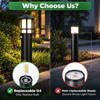 ALP56 4W 12V AC/DC Low Voltage Cast Aluminum LED Bollard Pathway Lights Package – Outdoor Landscape Walkway & Garden Lighting