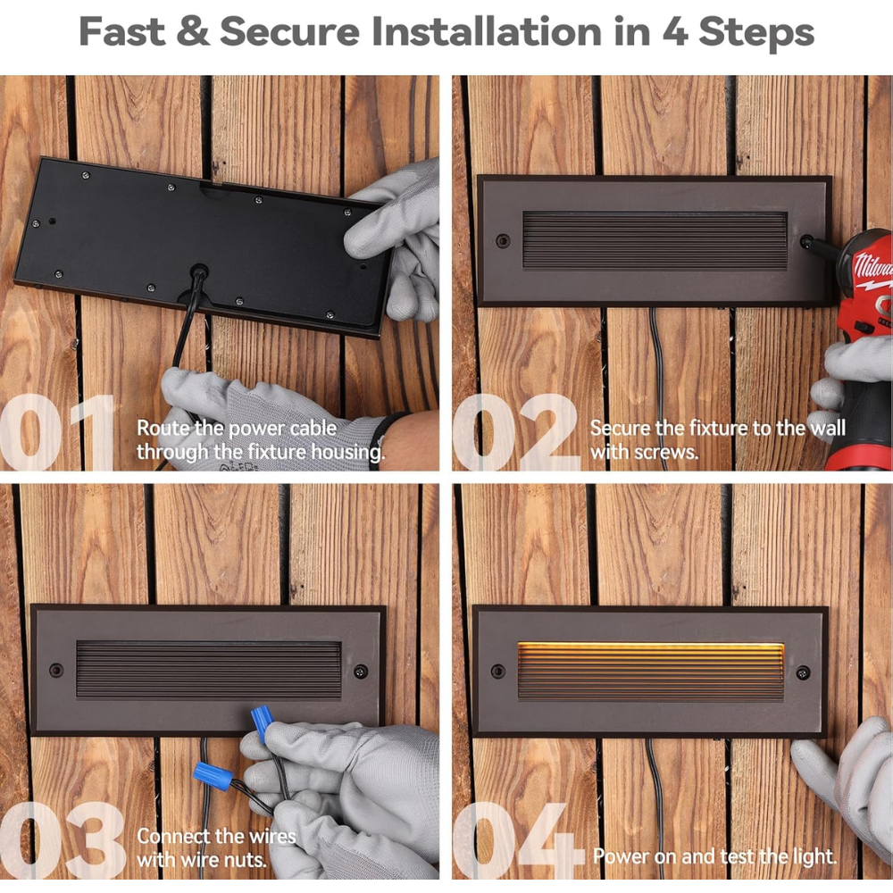 6-Pack of STLA09 Low Voltage Step Lights | Outdoor Deck Lights