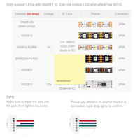 SP108E Smart Wi-Fi Magic RGB Addressable LED Controller Support WS2812B, WS2813B, etc. For LED Strip Light RGB-IC