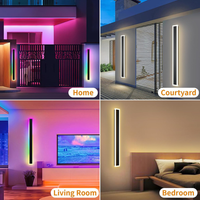 SCH16 2-Pack RGB-IC Tunable White 39.4 Inch LED Rectangular Modern Outdoor Wall Sconce Light Dimmable 120V Line Voltage IP65