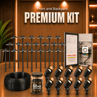 Complete Aluminum Landscape Lighting Kit: Spotlights, Path Lights, Transformer, Wire & All Required Components