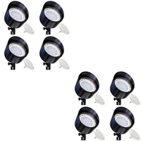 Outdoor Landscape Lighting LED 12V Low Voltage SPB07 4x/8x/12x Brass 12V Outdoor Flood Light Low Voltage LED Landscape Lighting with PAR36 10W 160° 3000K Bulb 8 Pack Black Brass